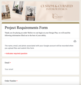 Project Requirements Form